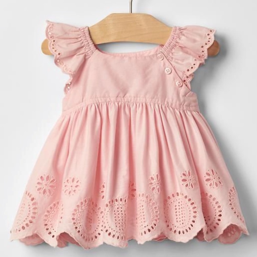 Baby Gap NWT 12-18 Pink Flutter Sleeve Swing Top